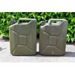 Two twenty litre jerry cans. H.45 W.34cm