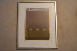 Malcolm McCoig (B.1941), framed and glazed abstract mixed media study, signed. H.55 W.45cm
