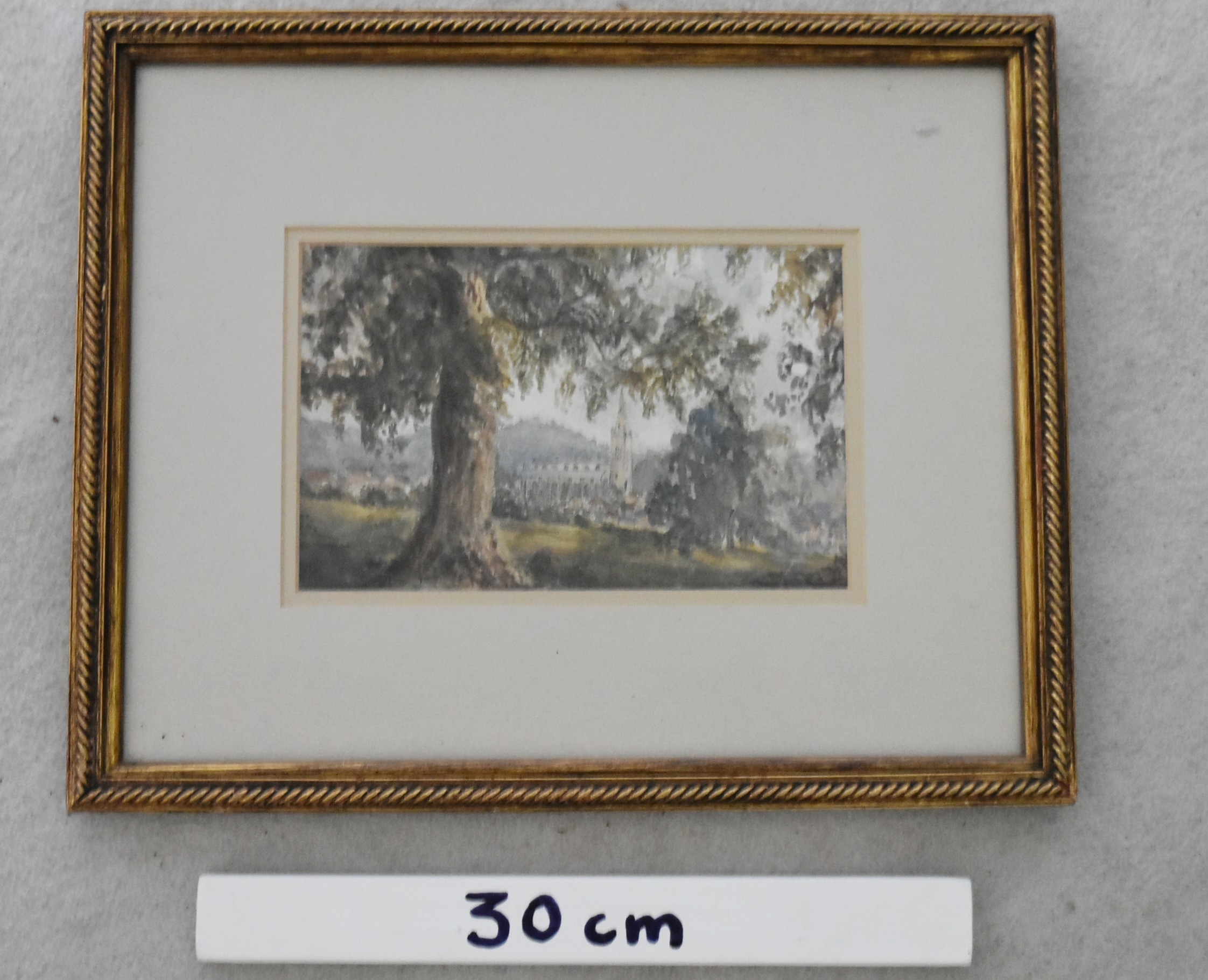 A framed and glazed watercolour, country house through trees along with a similar painting of a - Image 8 of 8