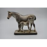 A Goldscheider figure group, mare and foal, marked to base. H.25 W.24 D.10cm