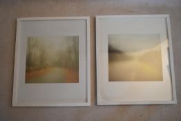 A pair of contemporary photographic prints in glazed box frames. H.64 W.55cm