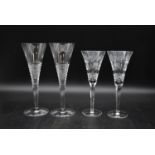 Two pairs of 20th century champagne flutes. To include a pair designed by Jasper Conran with