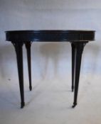 A C.1900 mahogany Chinese Chippendale style occasional table with blind fret carving on square