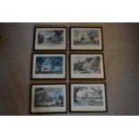 A set of six framed and glazed Norman Thelwell prints, 346/850 of a limited edition signed by the