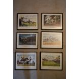 A set of six framed and glazed Norman Thelwell prints, 246/850 of a limited edition signed by the