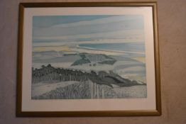 John Brunsden (1933-2014). a framed and glazed signed limited edition lithograph, St. Catherine's