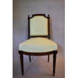 A Louis XVI style carved mahogany side chair. H.88 W.48 D.48cm