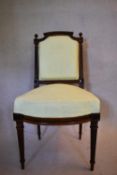 A Louis XVI style carved mahogany side chair. H.88 W.48 D.48cm