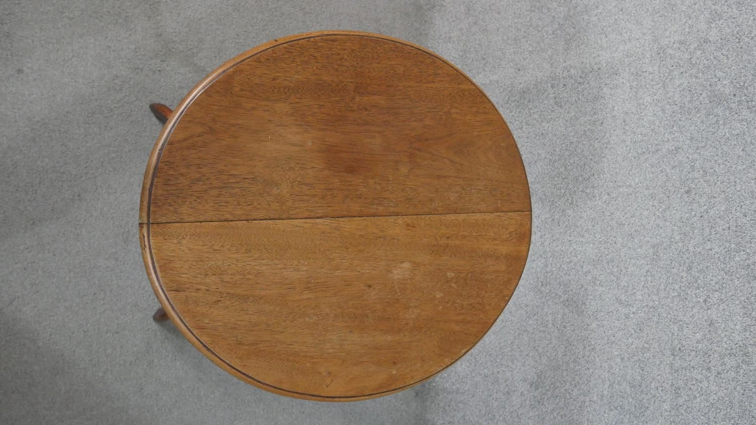 Lamp table, 19th century mahogany with tilt top action on tripod supports. H.70 W.49 D.57cm - Image 5 of 7