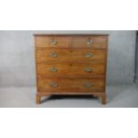 Chest of drawers, Georgian mahogany on shaped bracket feet. H.107 W.107 D.52cm