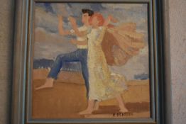 Harold Dearden (1882-1962), a framed oil on board, The Rites of Spring, labels to reverse, signed.