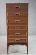 Tallboy chest, vintage teak by Europa Furniture. H.120 W.52 D.45cm.