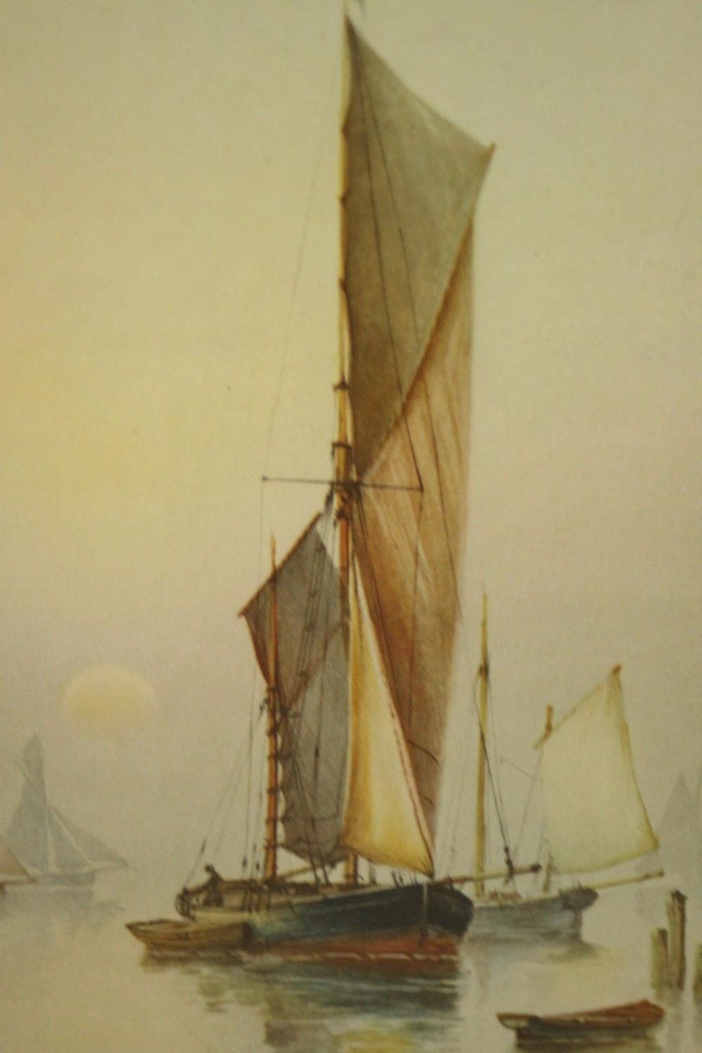 Garman Morris- Four gilt framed and glazed prints of sailing boats. Signed in plate. H.58 W.36cm. - Image 4 of 11