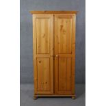 Wardrobe, contemporary Victorian style pine. H.185 W.85 D.51cm