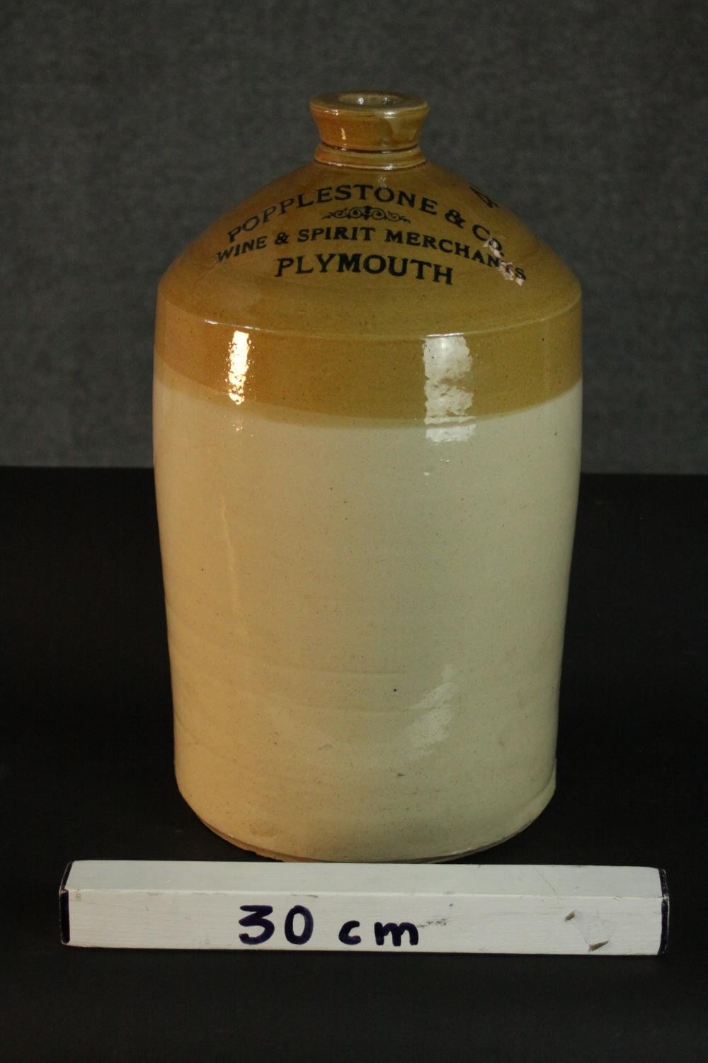 A Popplestone & Co Stoneware and honey glaze flagon. H.40 Dia.23cm. - Image 5 of 5