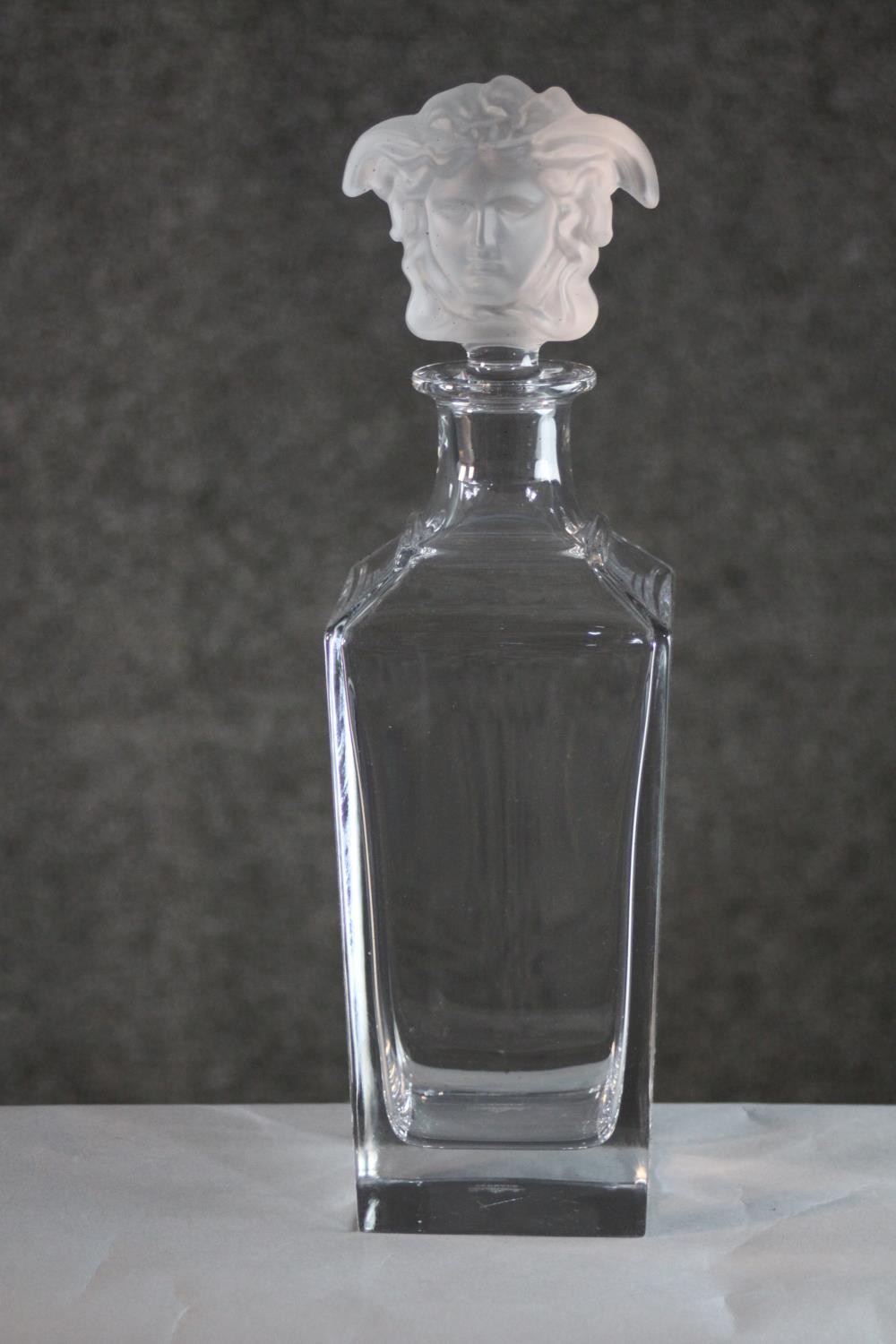 A Rosenthal cut crystal decanter and Medusa head frosted stopper for Versace, etched mark to base, - Image 4 of 6