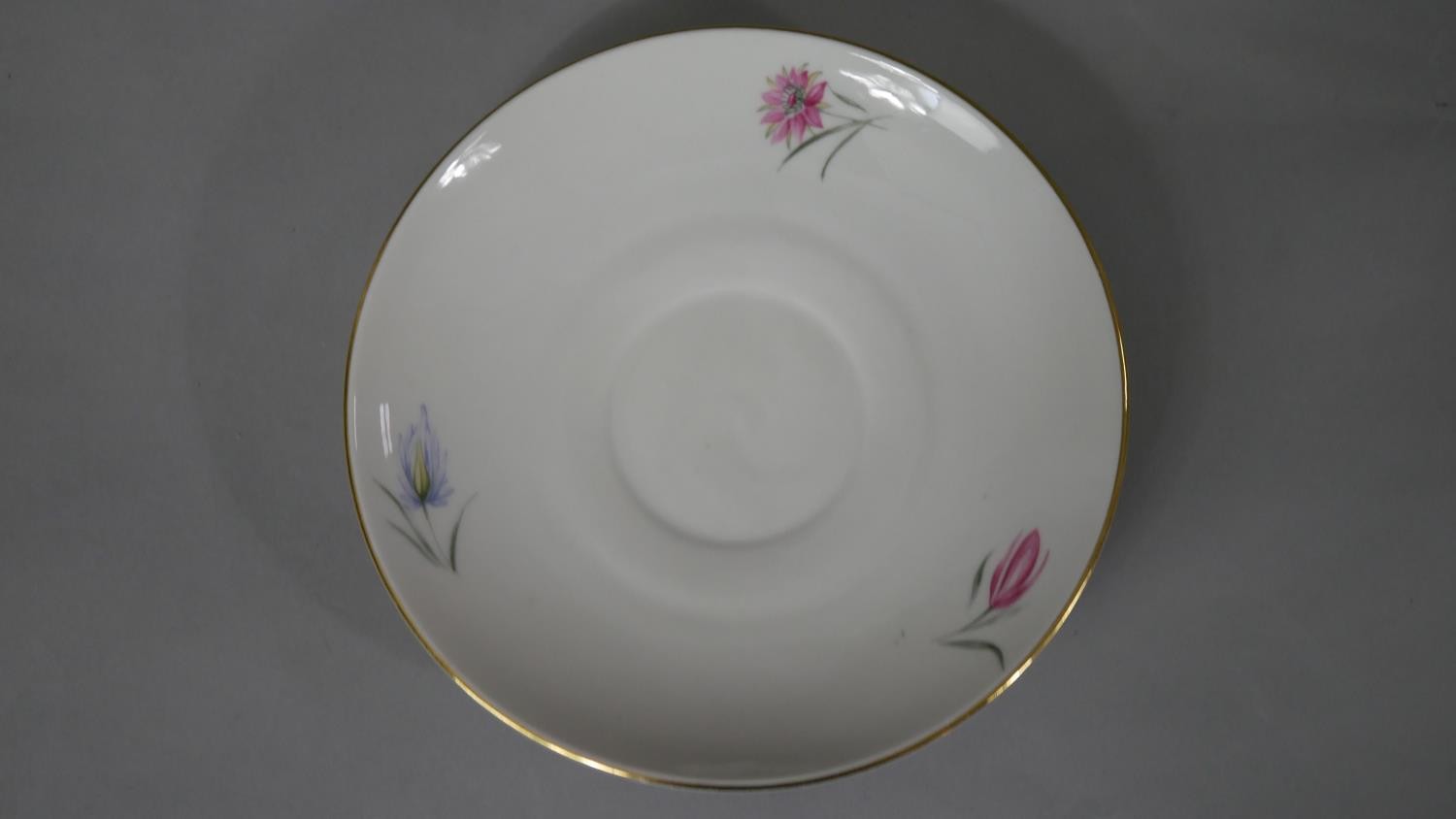 A six person Schumann Bavarian fine china floral design tea set. Makers mark to the base. (21 - Image 4 of 15