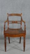 Armchair, 19th century fruitwood and mahogany.