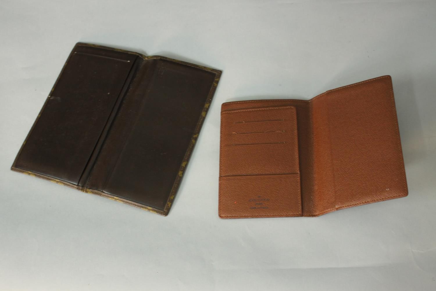 Two vintage Louis Vuitton monogrammed canvas card holders/wallets, one with dark brown interior - Image 2 of 4