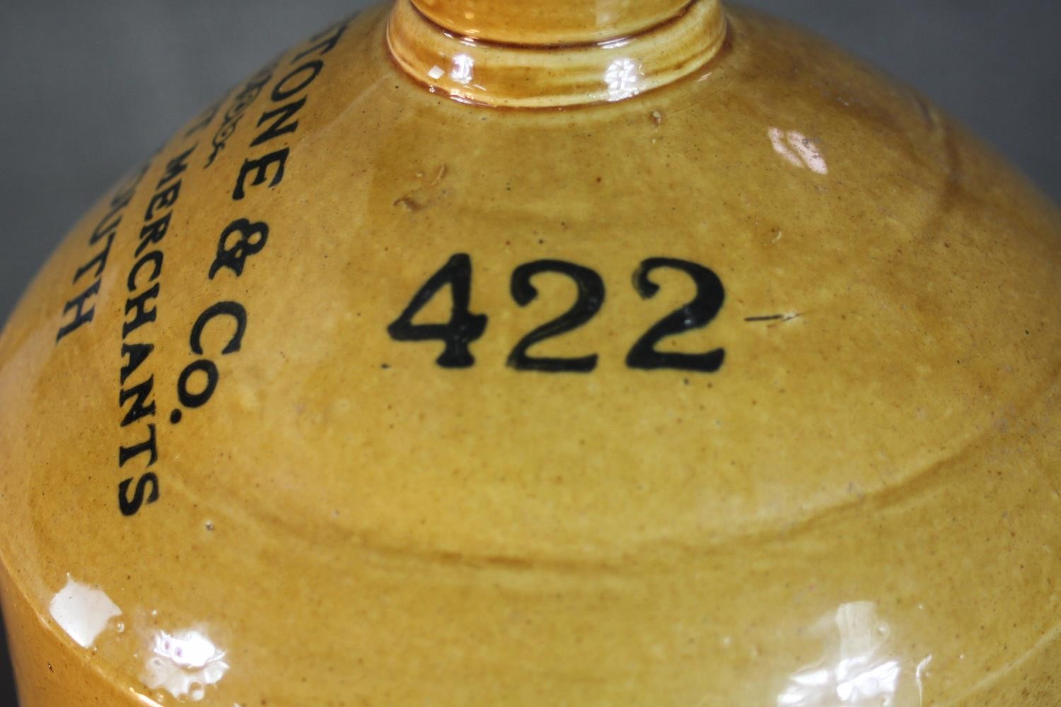 A Popplestone & Co Stoneware and honey glaze flagon. H.40 Dia.23cm. - Image 3 of 5