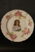 A Rosenthal transfer printed charger. The centre decorated with a female portrait and floral