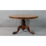Dining table, Victorian mahogany with tilt top action. H.71 Diam.120cm