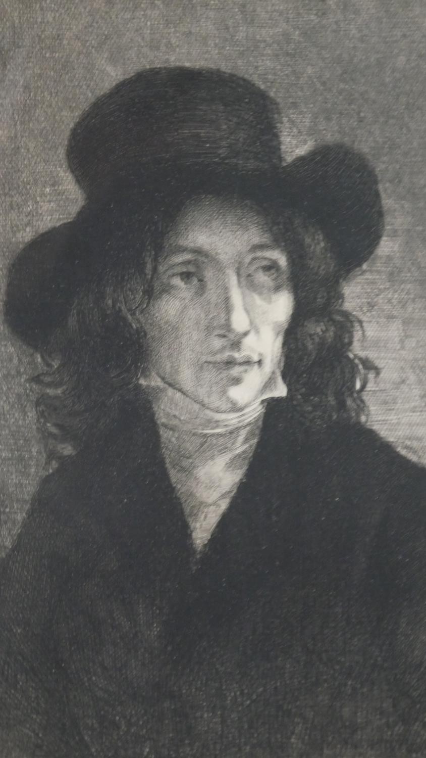 Jules Boilly (b.1796 - 1874), a framed and glazed 18th century engraving 'Portrait de Swebach',