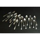 A collection of nineteen 19th and 20th century silver teaspoons. Various designs, makers and assay