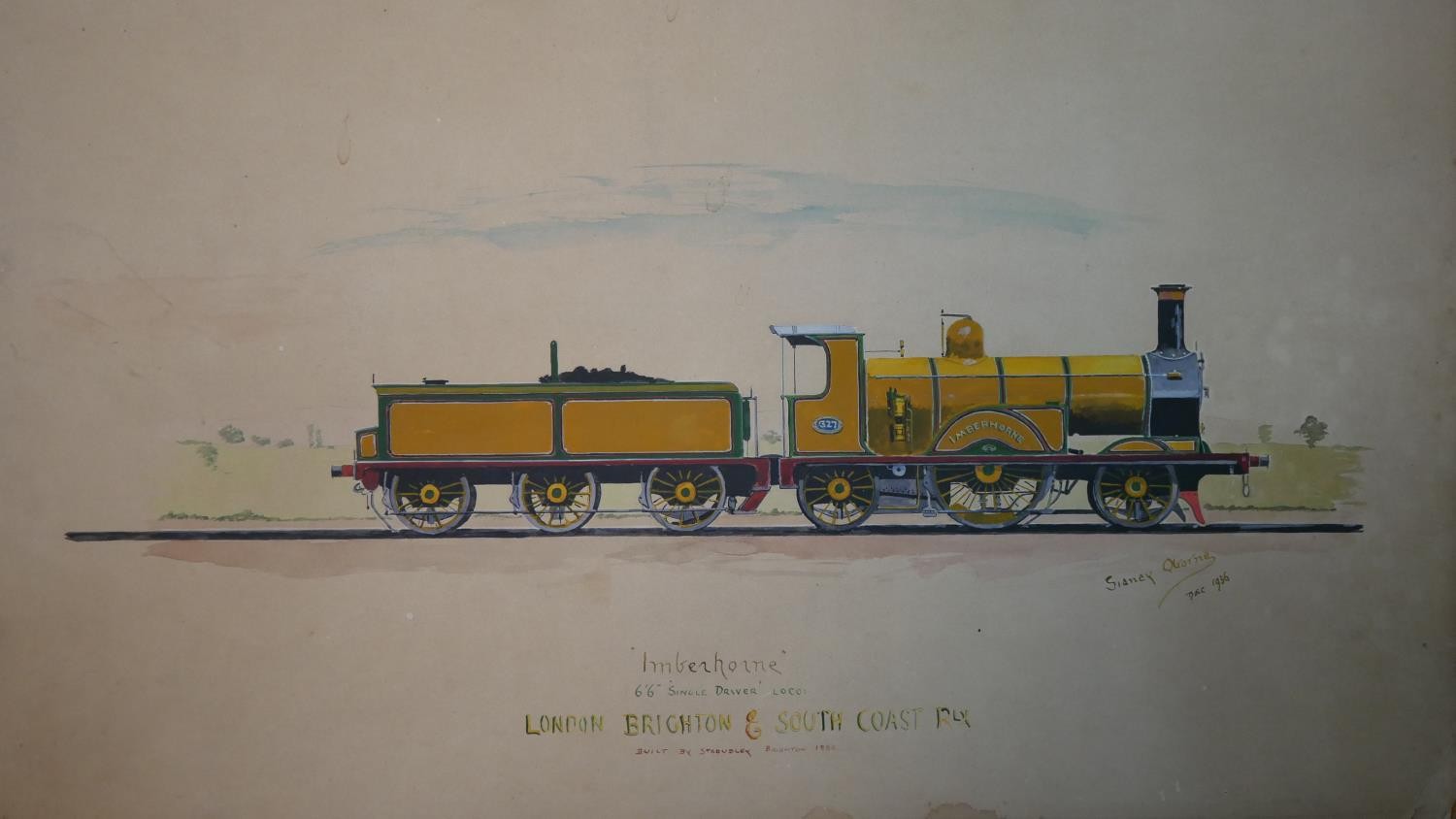 Two unframed watercolours of steam locomotives, inscribed and indistinctly signed and dated. H.33 - Image 6 of 10