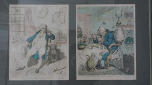 After James Gillray (1757 - 1815), a framed and glazed 20th century limited edition print of 'A