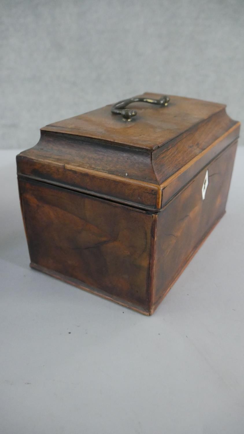 Three boxes, including a Regency mahogany tea caddy with three sections to the interior, a Victorian - Image 7 of 9