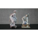 Two Lladro porcelain figurines. Lladro 'Japonesa Decorondo' 4840 Oriental Geisha lady and another