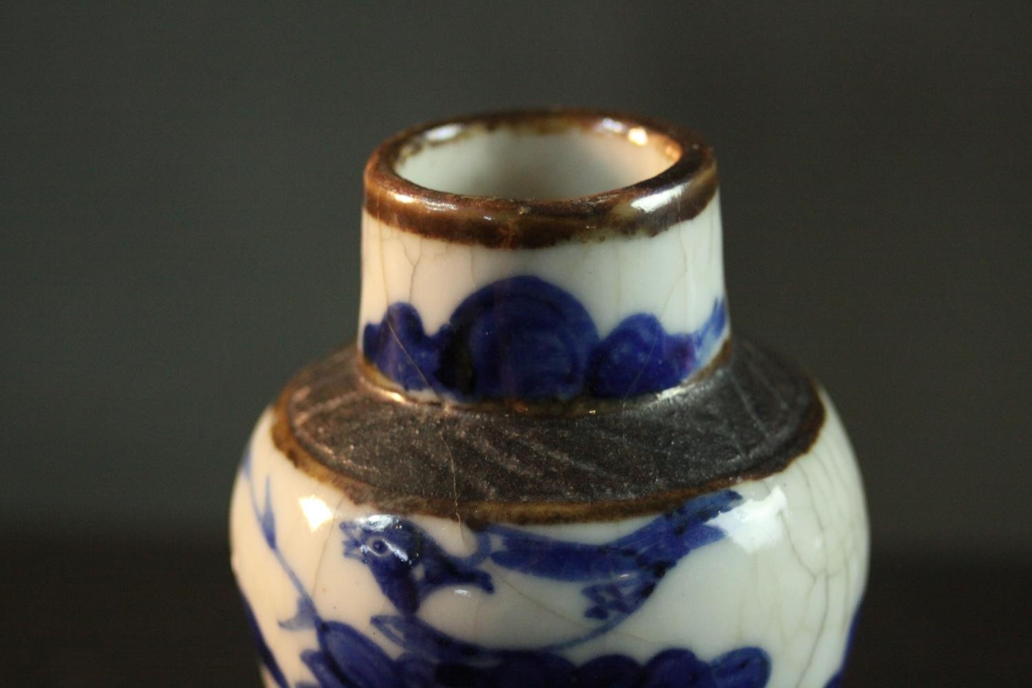 A collection of Oriental ceramics including a Japanese Satsuma vase with gilded detailing and - Image 13 of 14