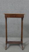 Side or occasional table, early 19th century mahogany and ebony strung fitted with frieze drawer.