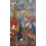 A double sided abstract oil on board. Unsigned. H.47 W.48cm