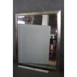 Wall mirror, large contemporary with bevelled plate. H.160 H.140 cm.