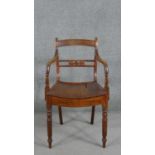 Armchair, 19th century fruitwood and mahogany.