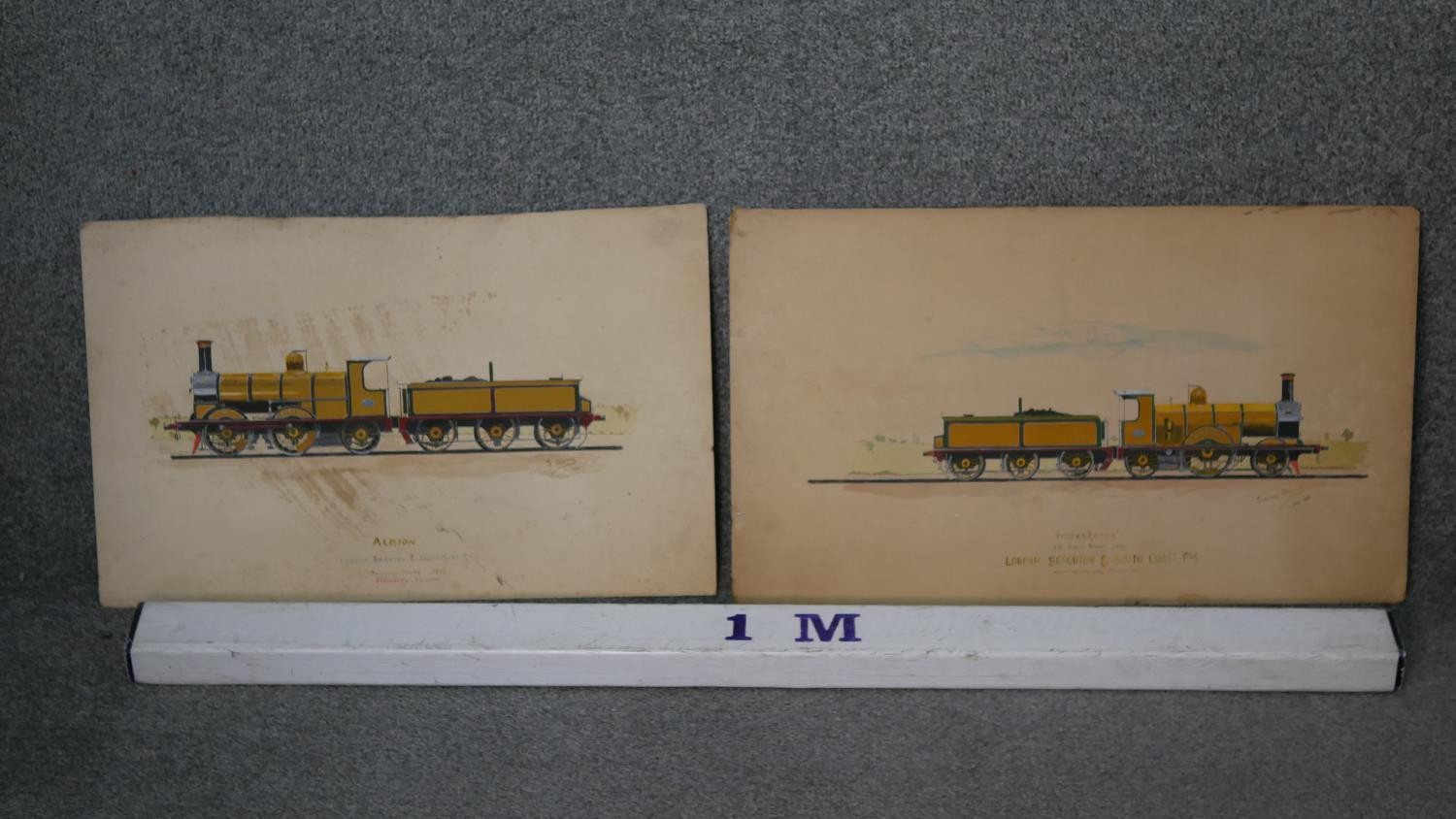 Two unframed watercolours of steam locomotives, inscribed and indistinctly signed and dated. H.33 - Image 10 of 10