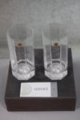 A pair of Rosenthal crystal Versace tumblers, of octagonal form, with impressed medusa design to the
