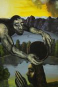 Chris Gollon (British 1953-2017), John the Baptist Baptising Jesus, oil on canvas. H.95 W.