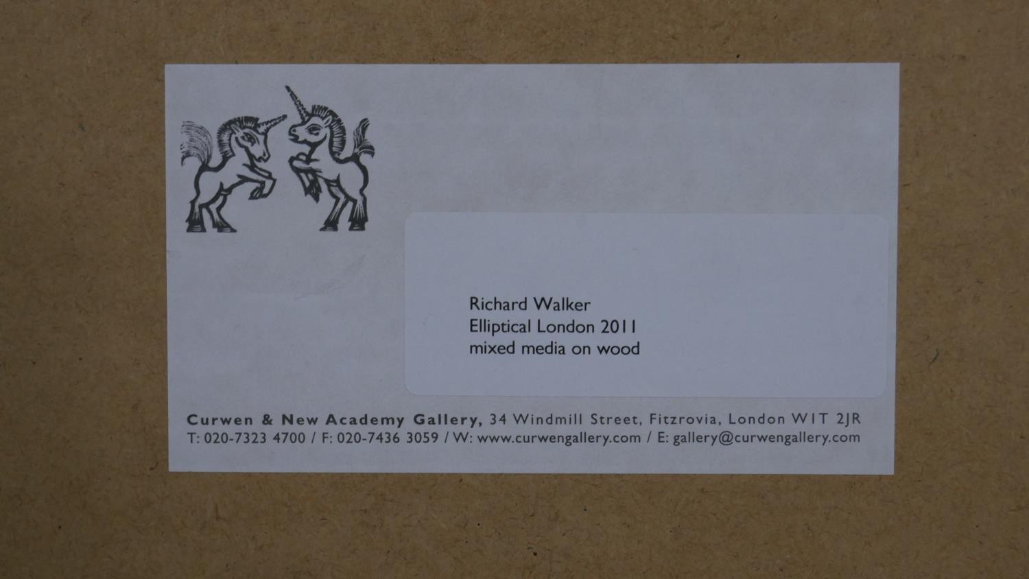 Richard Walker (British b.1954), 'Elliptical London 2011', mixed media on wood, signed and titled, - Image 7 of 7