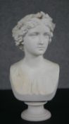 A Copeland Parian ware model, ‘May Queen’ By J. Durham, 1868. H.33 W.16 D.8cm