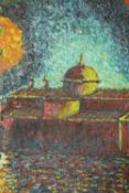 Polyvios, one oil on canvas board Venetian scene, signed and dated '93 lower right, with Thesis