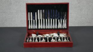 A canteen of bead pattern silver cutlery for twelve people. Maker R. C. Sheffield, modern,
