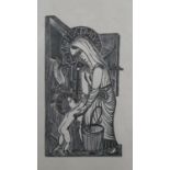 David Jones (British 1895-1974), 'Our Lady Was a Milk Maid', wood engraving, 1923 from an edition of