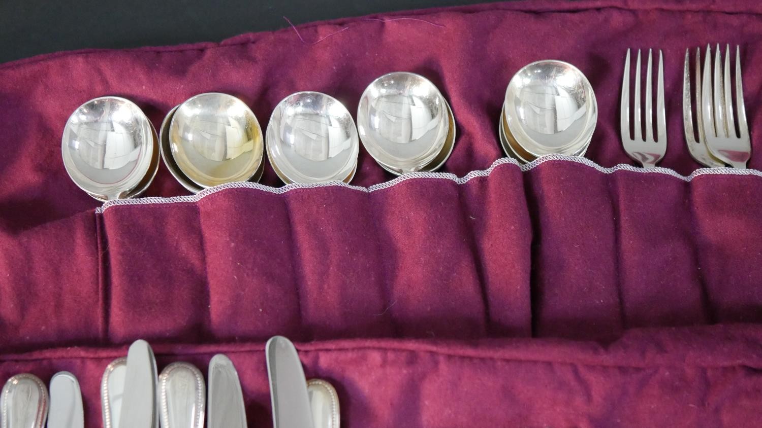 A part set of silver plated cutlery by George Butler Silversmiths. Each with protective cutlery - Image 5 of 10