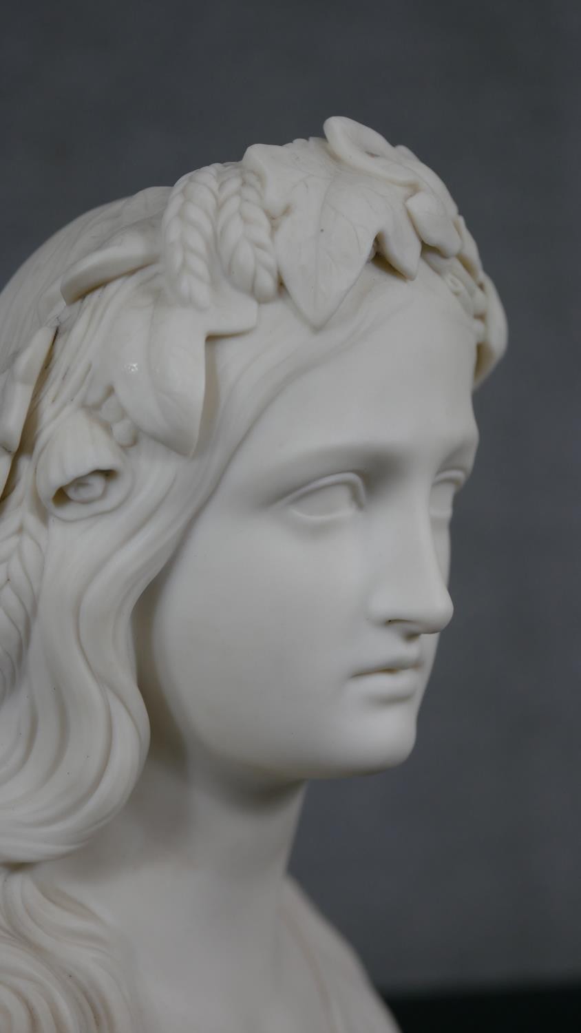 A W.T. Copeland Parian bust of ‘Ophelia; Modelled by ‘W.C. Marshall. Inscribed ‘Crystal Palace - Image 3 of 13