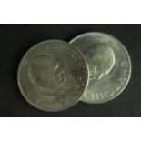 Two 1965 Churchill coins.