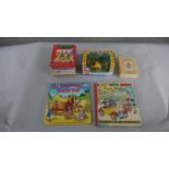 A collection of Noddy memorabilia and other childrens books, including three Beatrix Potter books, a