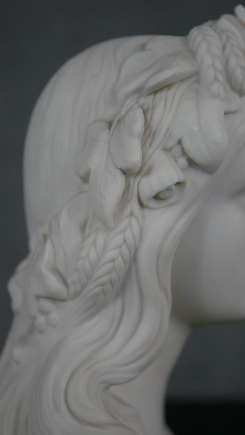 A W.T. Copeland Parian bust of ‘Ophelia; Modelled by ‘W.C. Marshall. Inscribed ‘Crystal Palace - Image 4 of 13